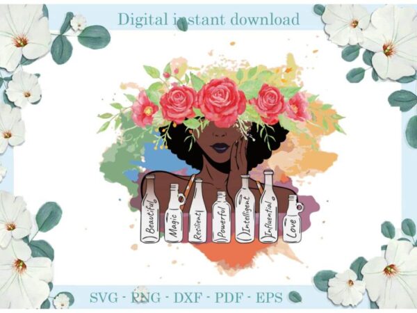 Black girl flower gift for afro queen gifts diy crafts svg files for cricut, silhouette sublimation files, cameo htv print t shirt template