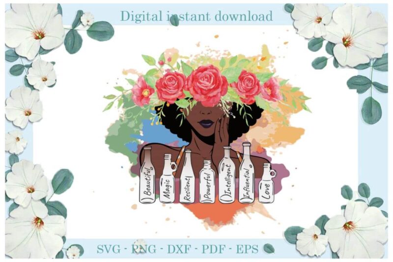 Black Girl Flower Gift For Afro Queen Gifts Diy Crafts Svg Files For Cricut, Silhouette Sublimation Files, Cameo Htv Print