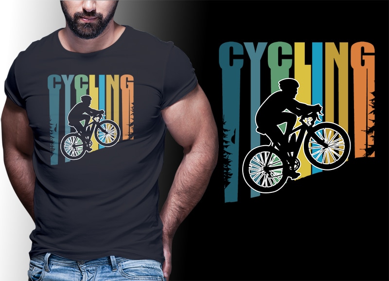 50 BICYCLE PART#01 Vintage Retro Tshirt Designs Bundle Editable