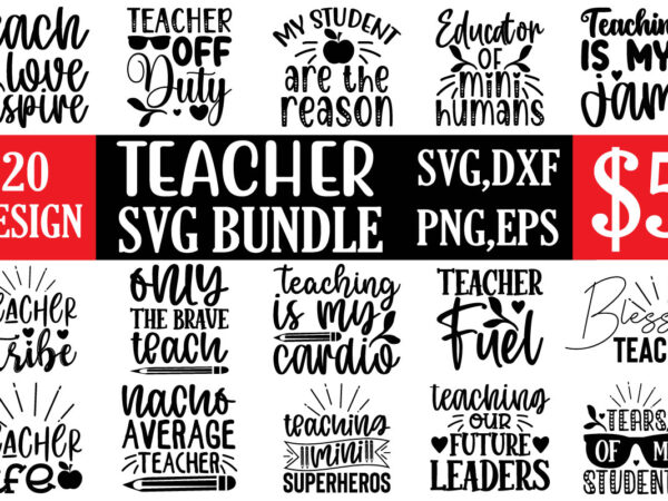 Teacher svg bundle t shirt designs for sale