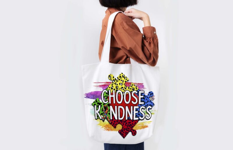 Choose Kindness Leopard Puzzle Tshirt Design