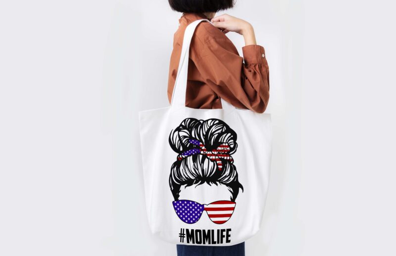 American Flag Momlife Tshirt Design