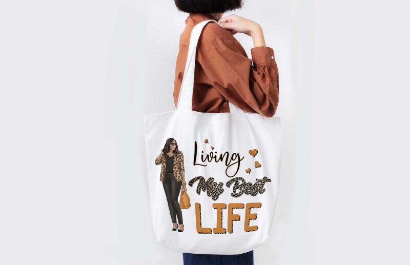 Orange Living My Best Life Tshirt Design