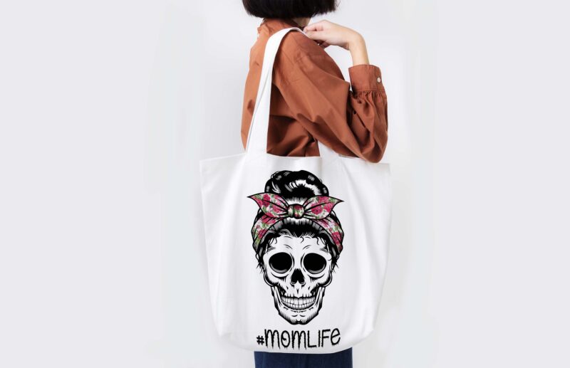 Skull Mom Momlife Tshirt Design - Buy t-shirt designs