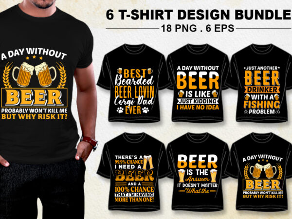 Beer lover t-shirt design bundle png eps