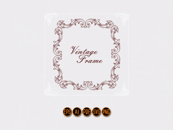 Luxury vintage frame flourish ornament t shirt vector graphic