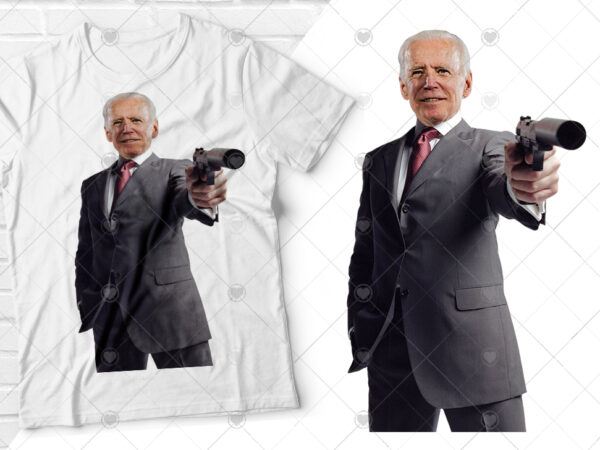 Biden with gun funny tshirt design, gun biden tshirt, biden war funny tshirt, biden 3rd war, trump & biden gun, trump gun,