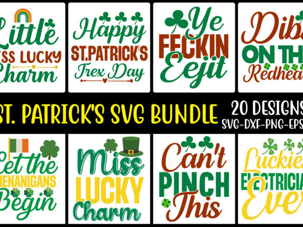 St. patrick’s svg bundle vol.5 t shirt template vector