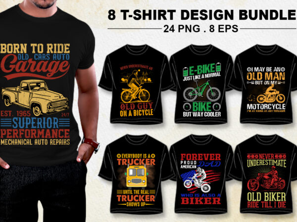 Car bike lover t-shirt design bundle png eps