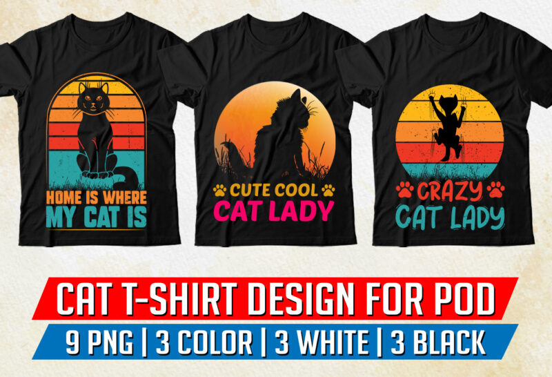 Cat Lover T-Shirt Design PNG EPS