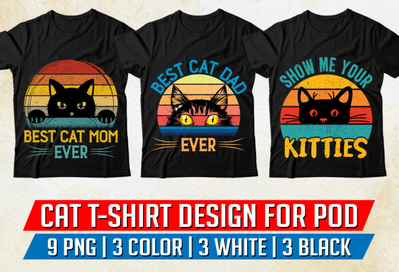 Cat Lover T-Shirt Design PNG EPS