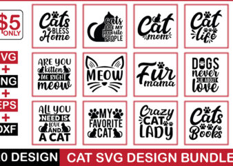 Cat Svg Design Bundle