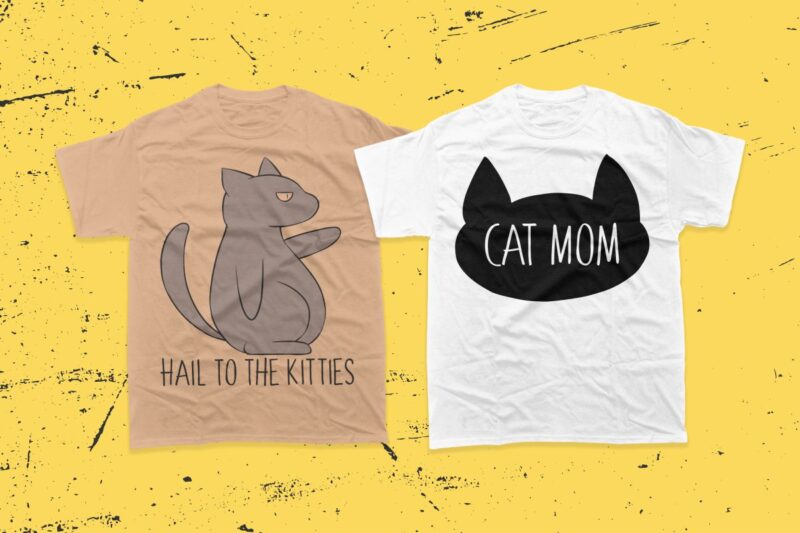 Cute cat t-shirt designs bundle, Funny cat t shirt design, Funny cat quotes and slogans bundles