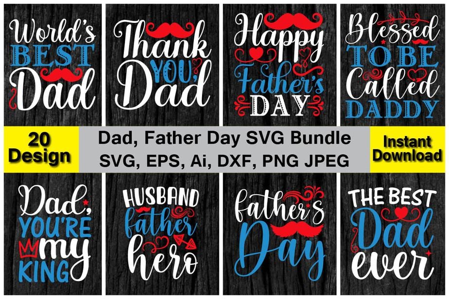 Dad, Papa, Father Day SVG Bundle, for best sale t-shirt design ...