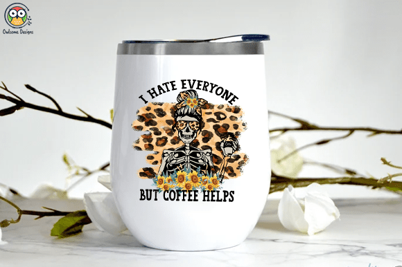 I hate everyone but coffee helps t-shirt design