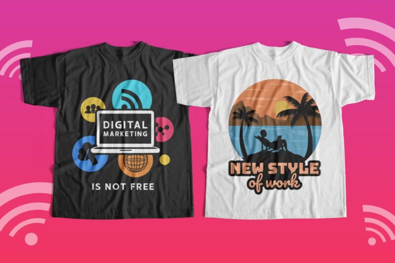 Digital nomad t-shirt designs bundle, Work hard anywhere, Van Life, Adventure, Traveler