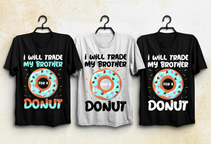 Donut Lover Brother T-Shirt Design