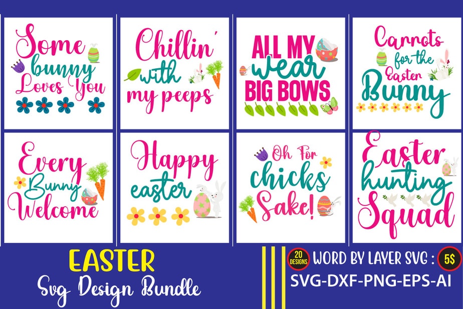 EASTER svg vector for t-shirt bundle,bunny svg bunny with glasses bunny ...