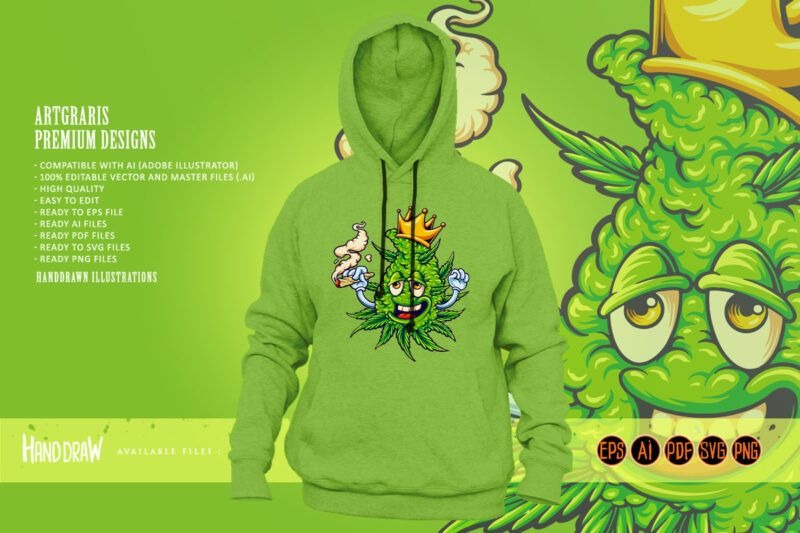 Weed crown with smoking marijuana SVG