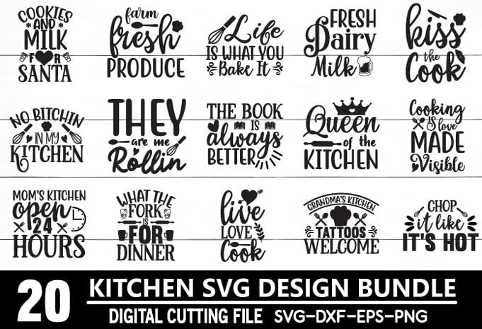 Funny kitchen Sign SVG Bundle, kitchen SVG Bundle - 20 Designs