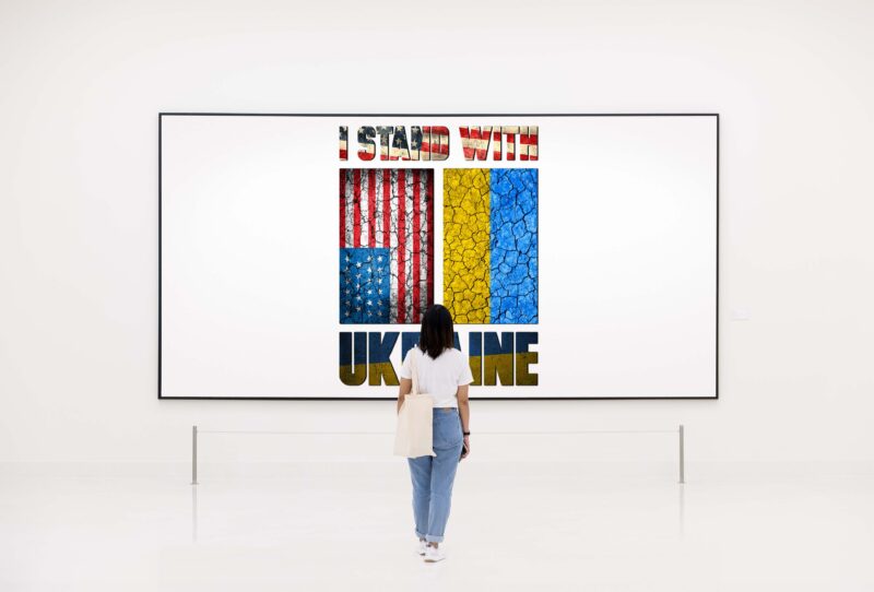 American Ukraine Flag Tshirt Design