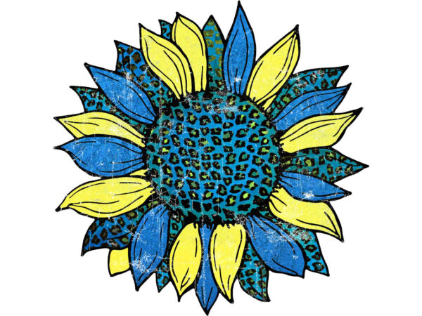 Cheetah sunflower ukraine tshirt design