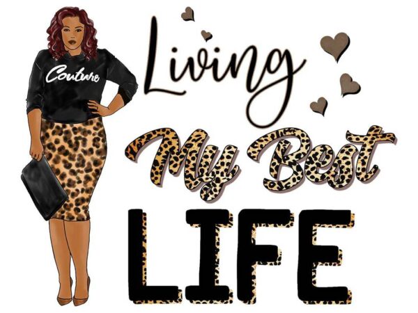 Leopard living my best life tshirt design