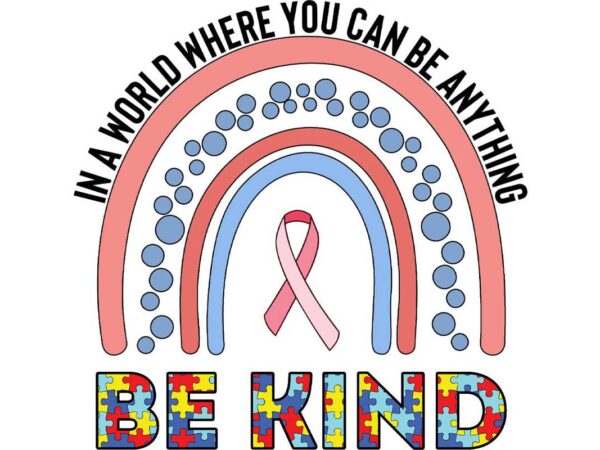 Autism be kind rainbow tshirt design