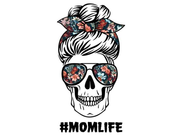 Skull momlife tshirt design