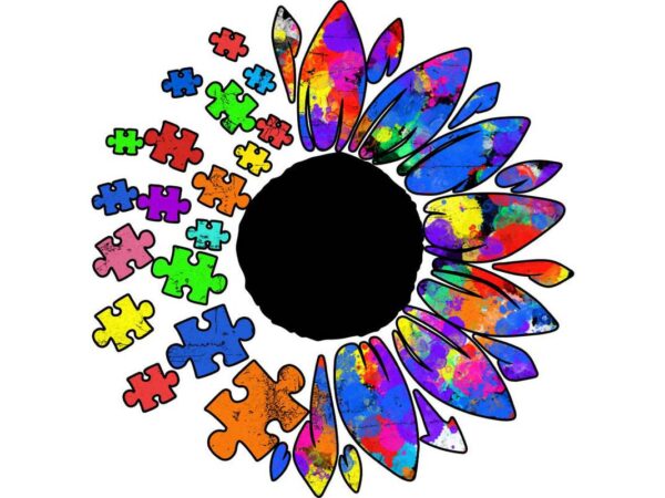 Autism sunflower tshirt design