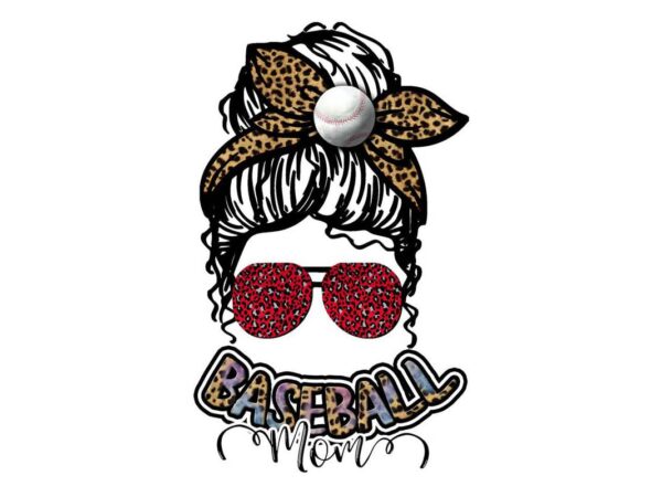 Leopard baseball mom tshirt design