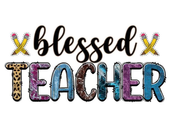 Leopard blessed teacher tshirt design