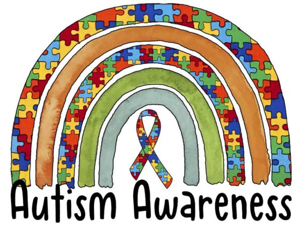 Rainbow autism awareness tshirt design