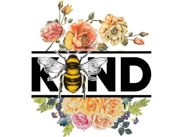 Bee kind vintage tshirt design