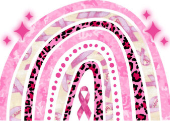 Rainbow Breast Cancer Tshirt Design