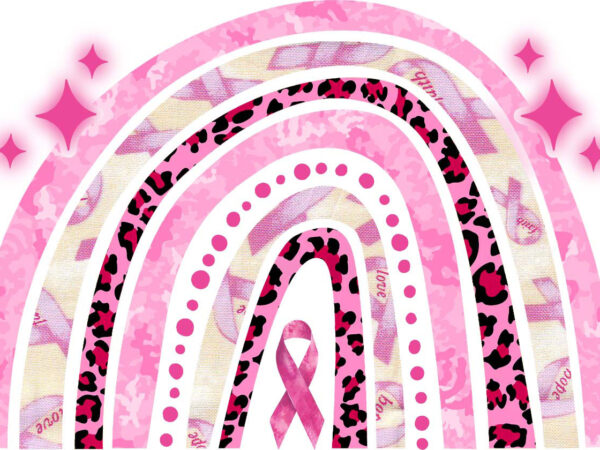 Rainbow breast cancer tshirt design