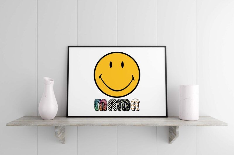 Mama Smiley Face Tshirt Design