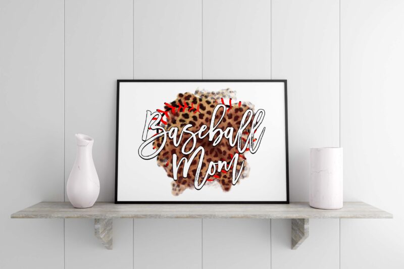 Leopard Baseball Mom Tshirt Design