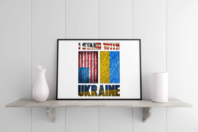 American Ukraine Flag Tshirt Design