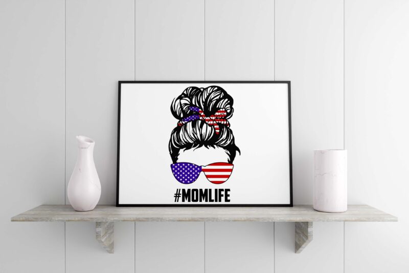 American Flag Momlife Tshirt Design