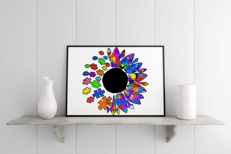 Autism Sunflower Tshirt Design