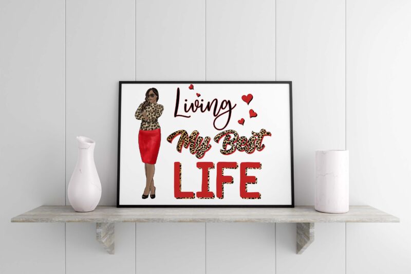 Red Living My Best Life Tshirt Design