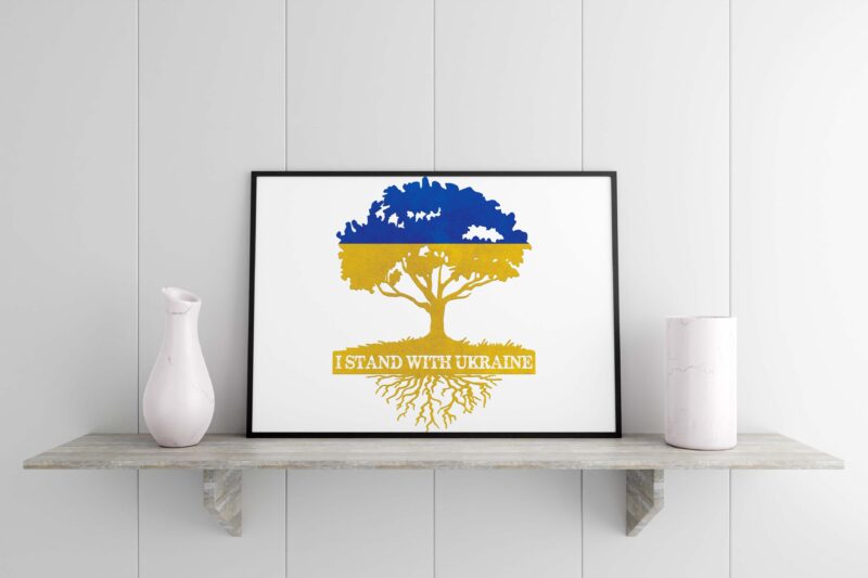 I Stand With Ukraine Tree Tshirt Design