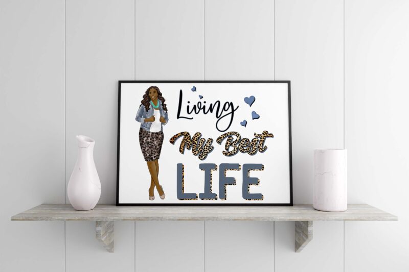 Navy Living My Best Life Tshirt Design