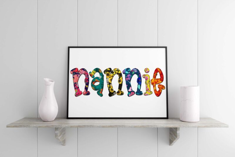 Nannie Flower Pattern Tshirt Design