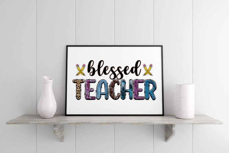 Leopard Blessed Teacher Tshirt Design