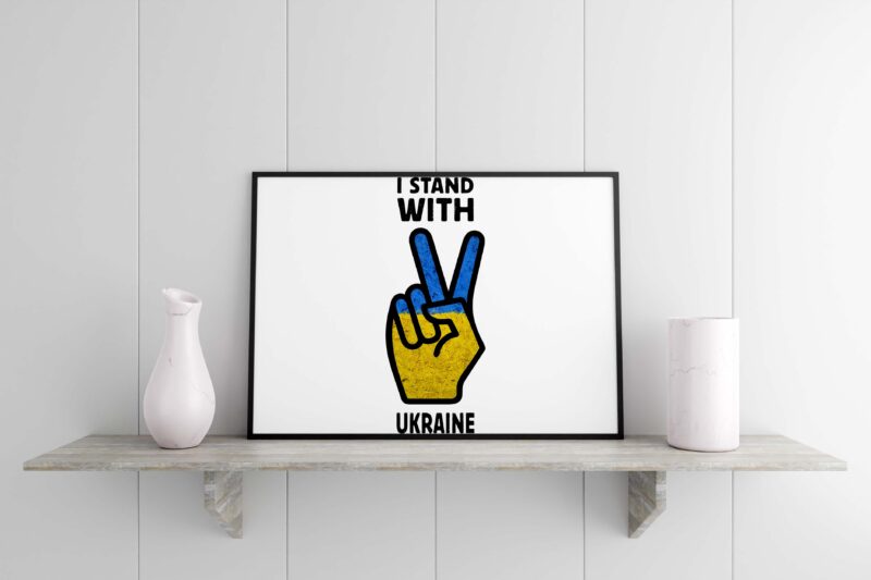 I Stand With Ukraine Hand Tshirt Design