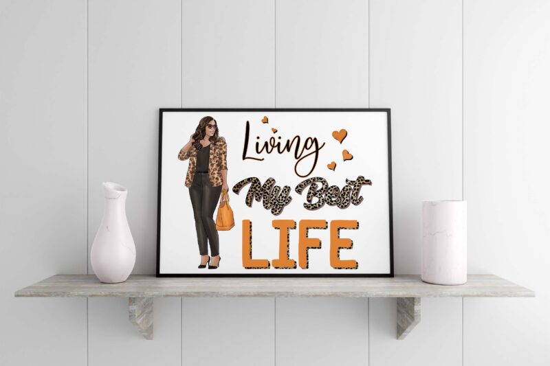 Orange Living My Best Life Tshirt Design