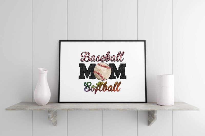 Baseball Mom Softball Tshirt Design