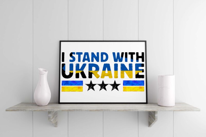 I Stand With Ukraine Sayings Tshirt Design